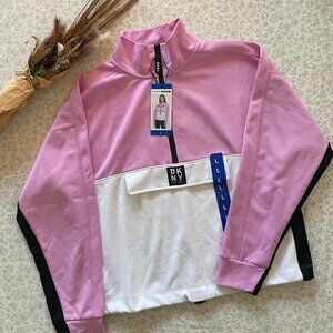 DKNY Sport Colorblock Half Zip Pullover Sweatshirt Size Large